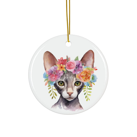 Cornish Rex Cat Ceramic Ornament Christmas Gift