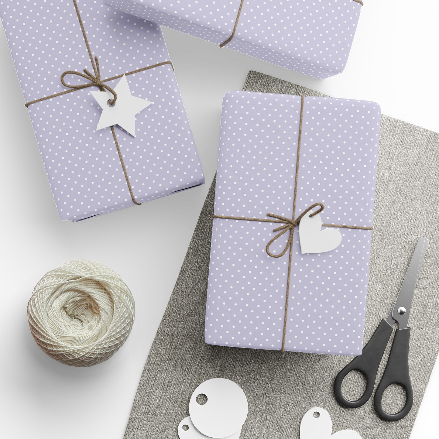 Purple and White Polka Dot Wrapping Paper