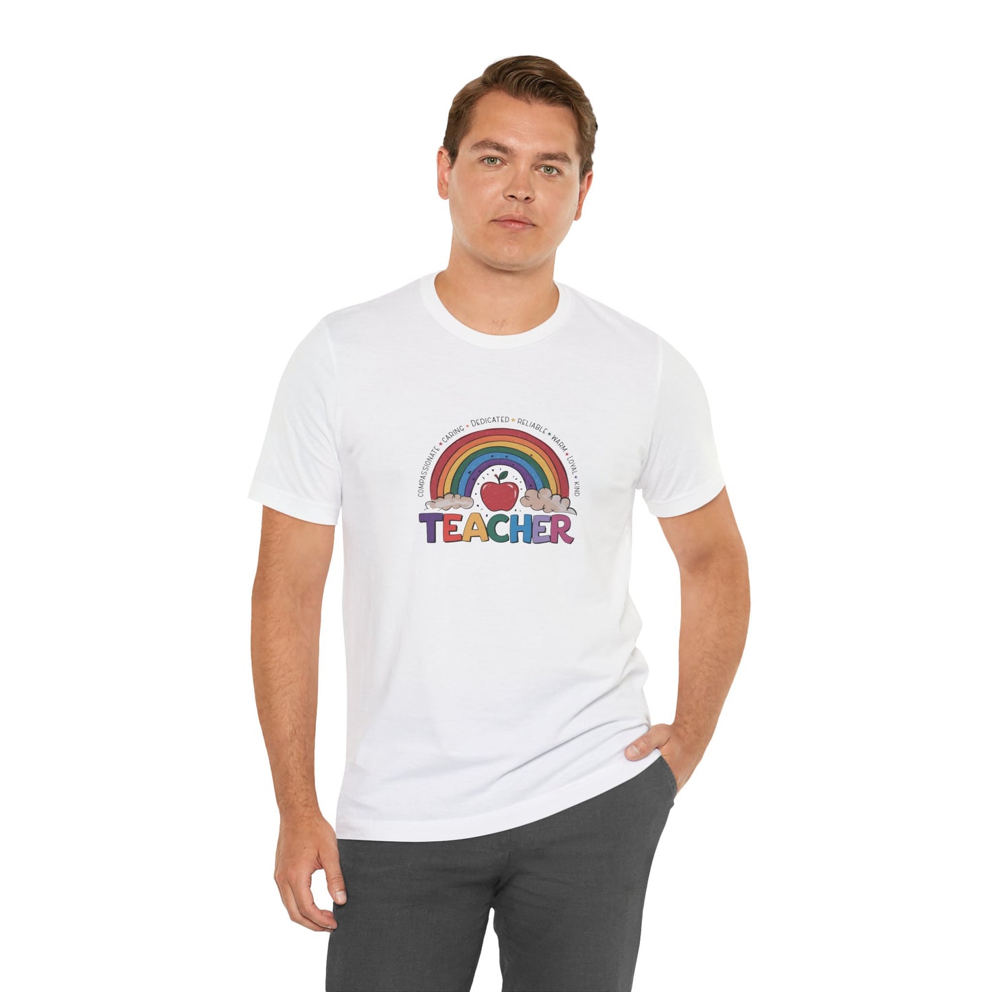 Teacher Rainbow Unisex Tee, Teacher Shirt, School Top, Teacher Tshirt, Teacher Gift