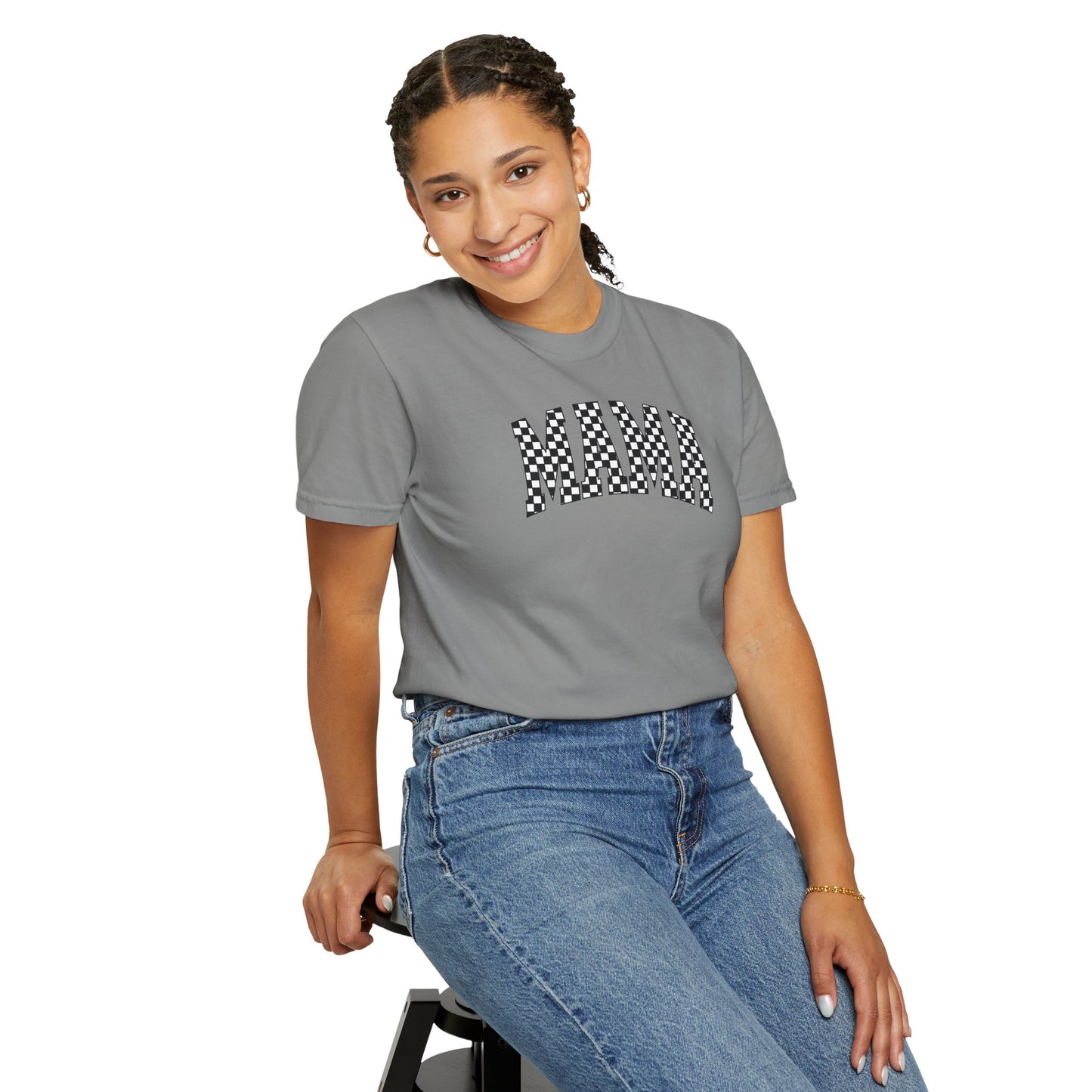 Checkered Mama Unisex T-shirt, Mother's Day Gift, Mom Life Shirt, Family Plaid Tee, Birthday Present for Mom, Gender-Neutral Shirt