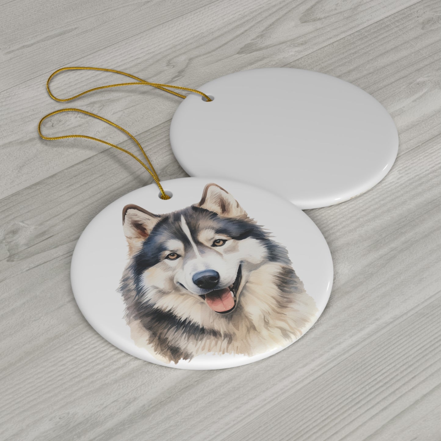 Alaskan Malamute Ceramic Ornament Christmas Gift