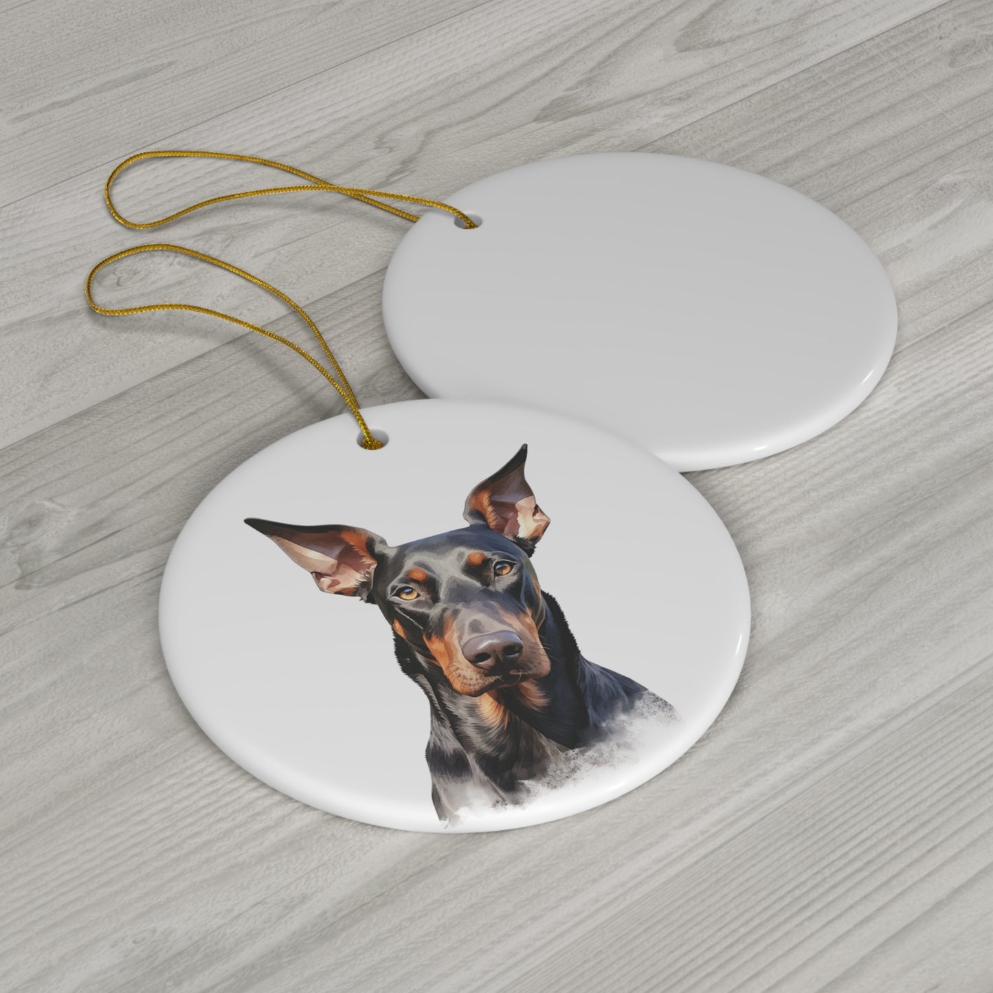 Doberman Ceramic Ornament Christmas Gift