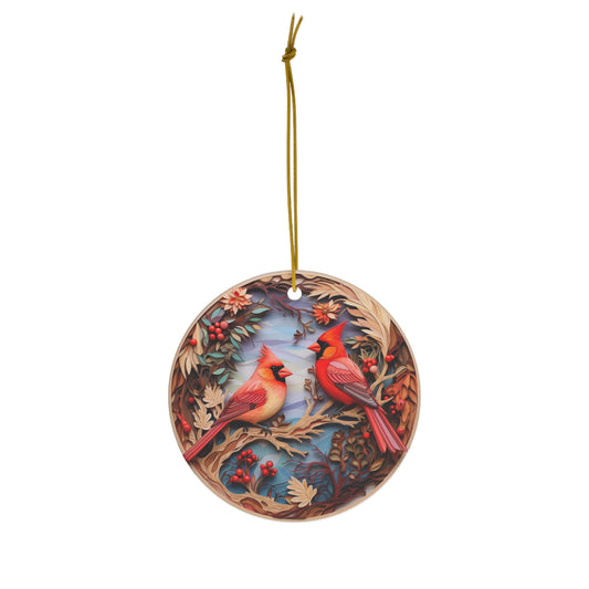 Cardinal Papercraft Ceramic Ornament Christmas Gift