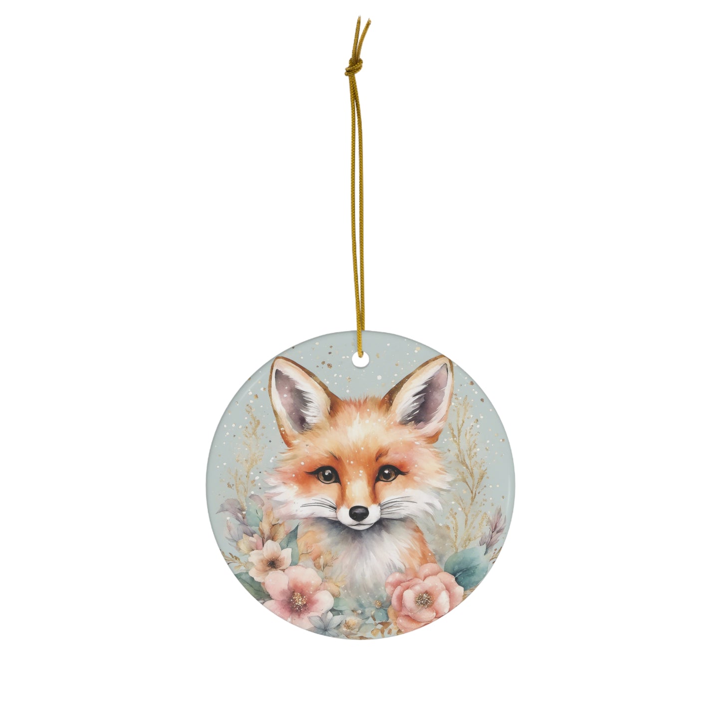 Fox Ceramic Ornament Christmas Gift Fox Christmas Ornament Fox Ornament Cute Fox Pastel Christmas Ornament