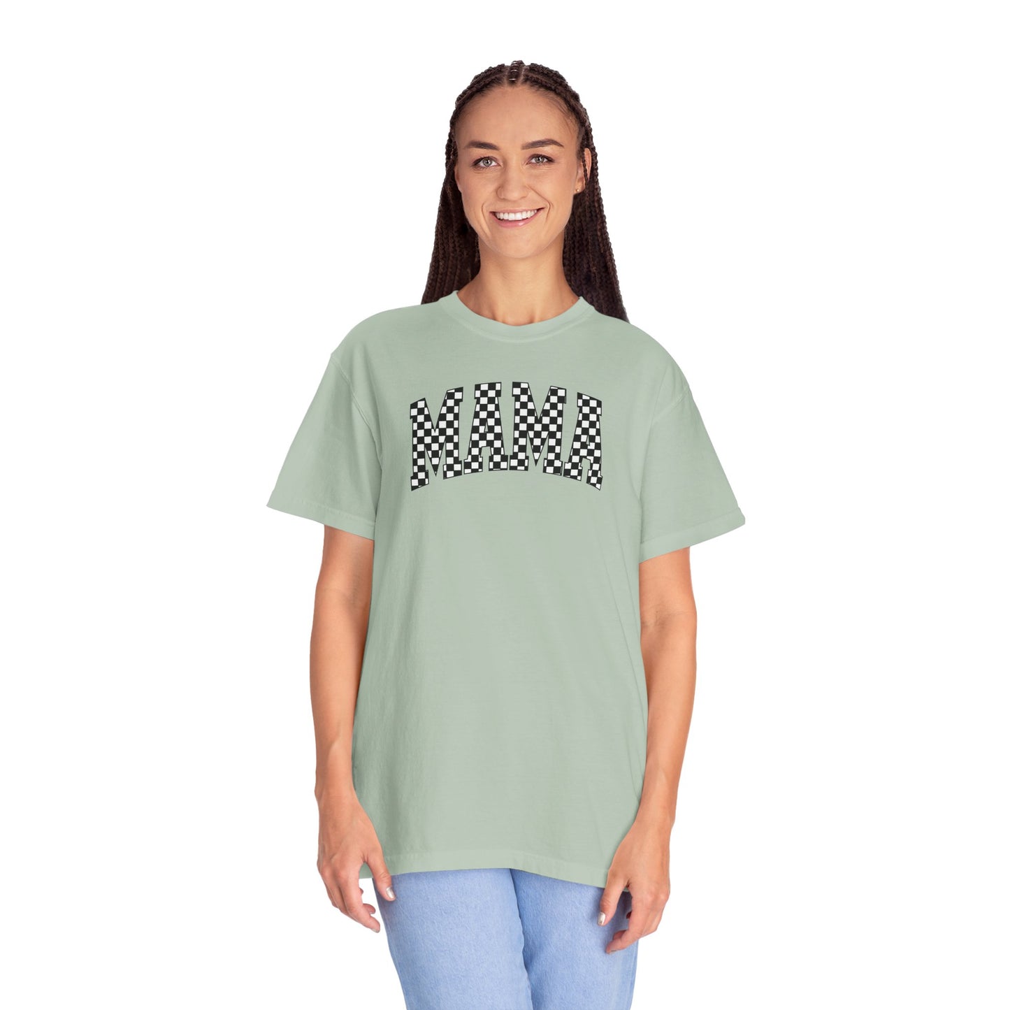 Checkered Mama Unisex T-shirt, Mother's Day Gift, Mom Life Shirt, Family Plaid Tee, Birthday Present for Mom, Gender-Neutral Shirt