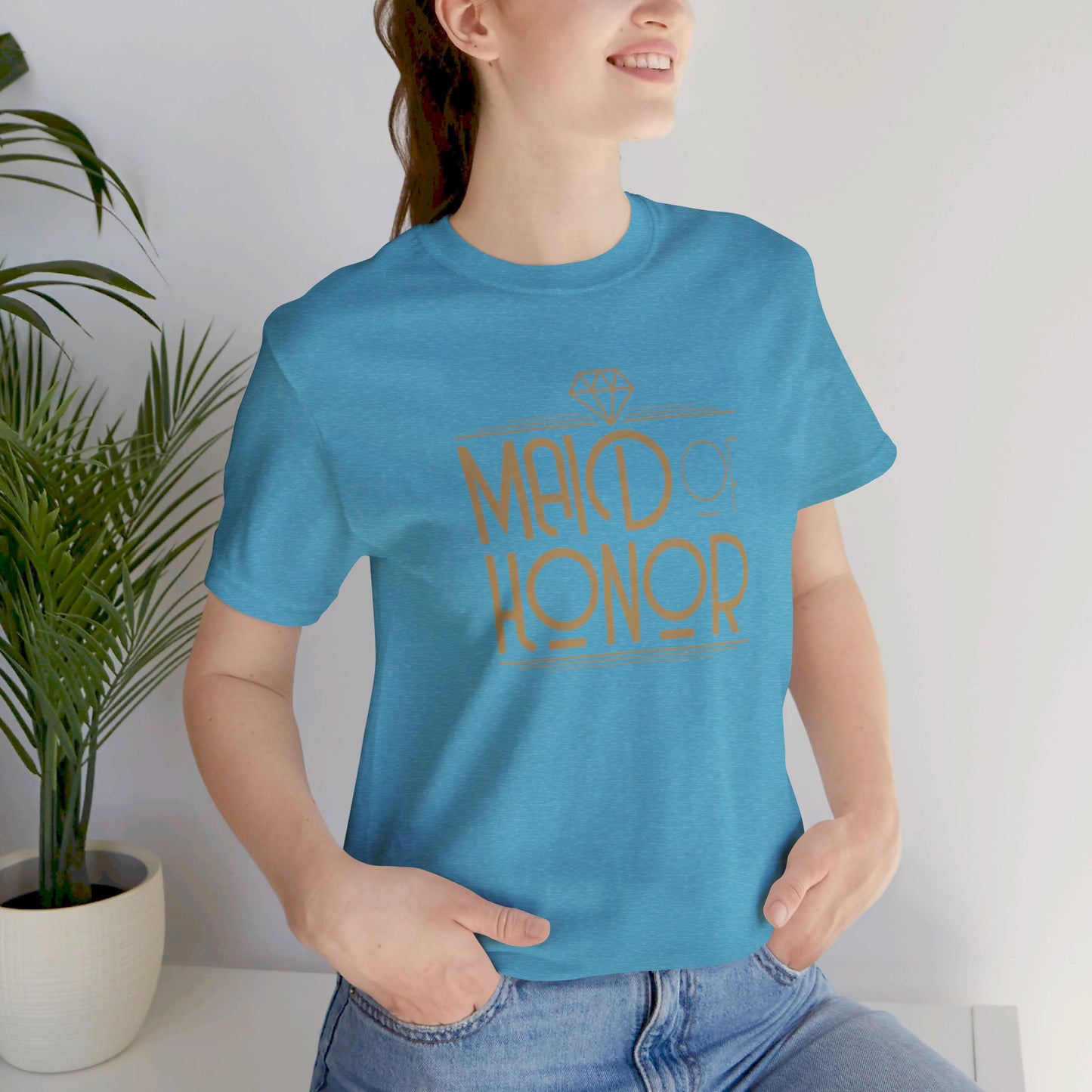 Maid of Honor Art Deco Unisex Jersey Short Sleeve Tee Bachelorette Party Shirt