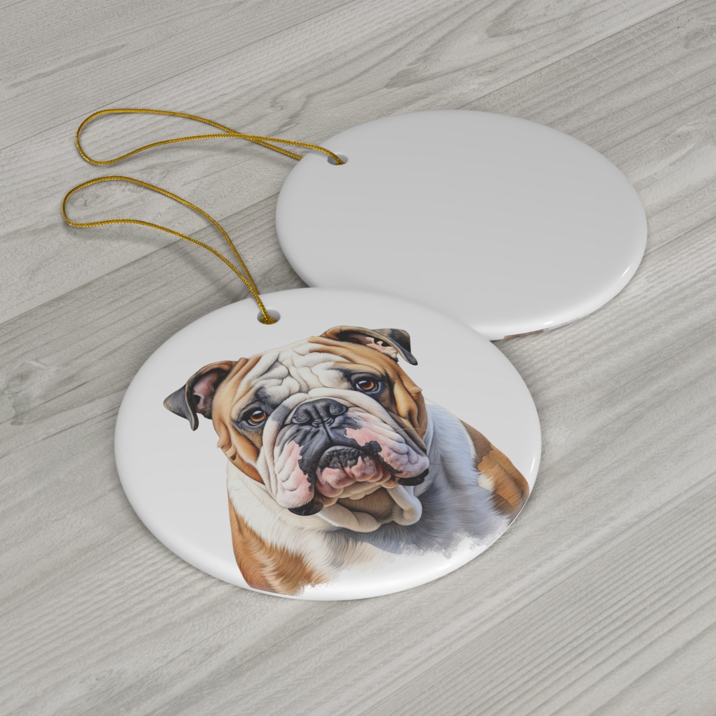 Bulldog Ceramic Ornament Christmas Gift