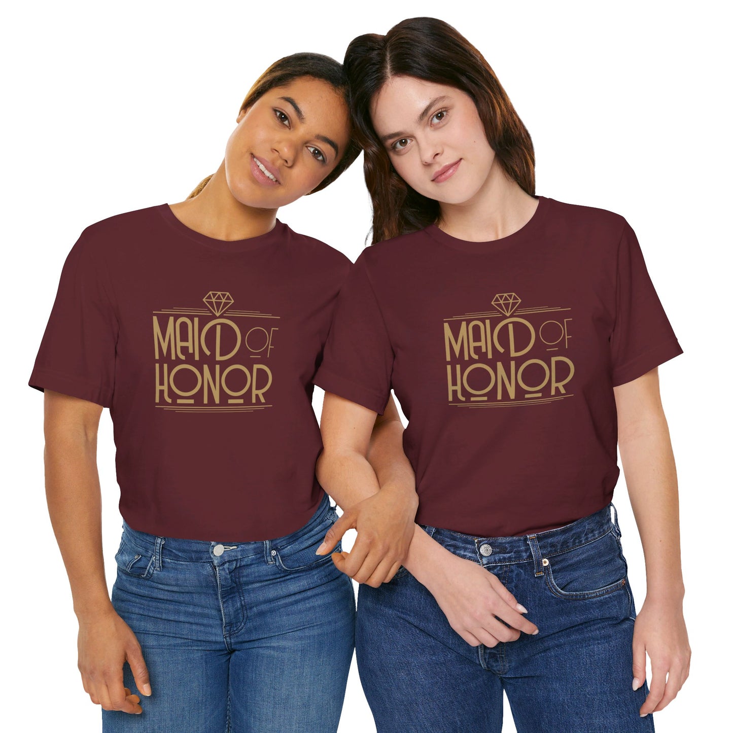 Maid of Honor Art Deco Unisex Jersey Short Sleeve Tee Bachelorette Party Shirt