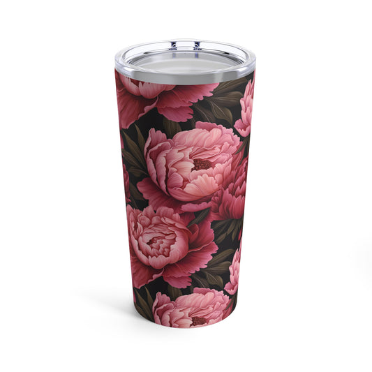 Pink Peony Tumbler 20oz Flower Tumbler Garden Theme