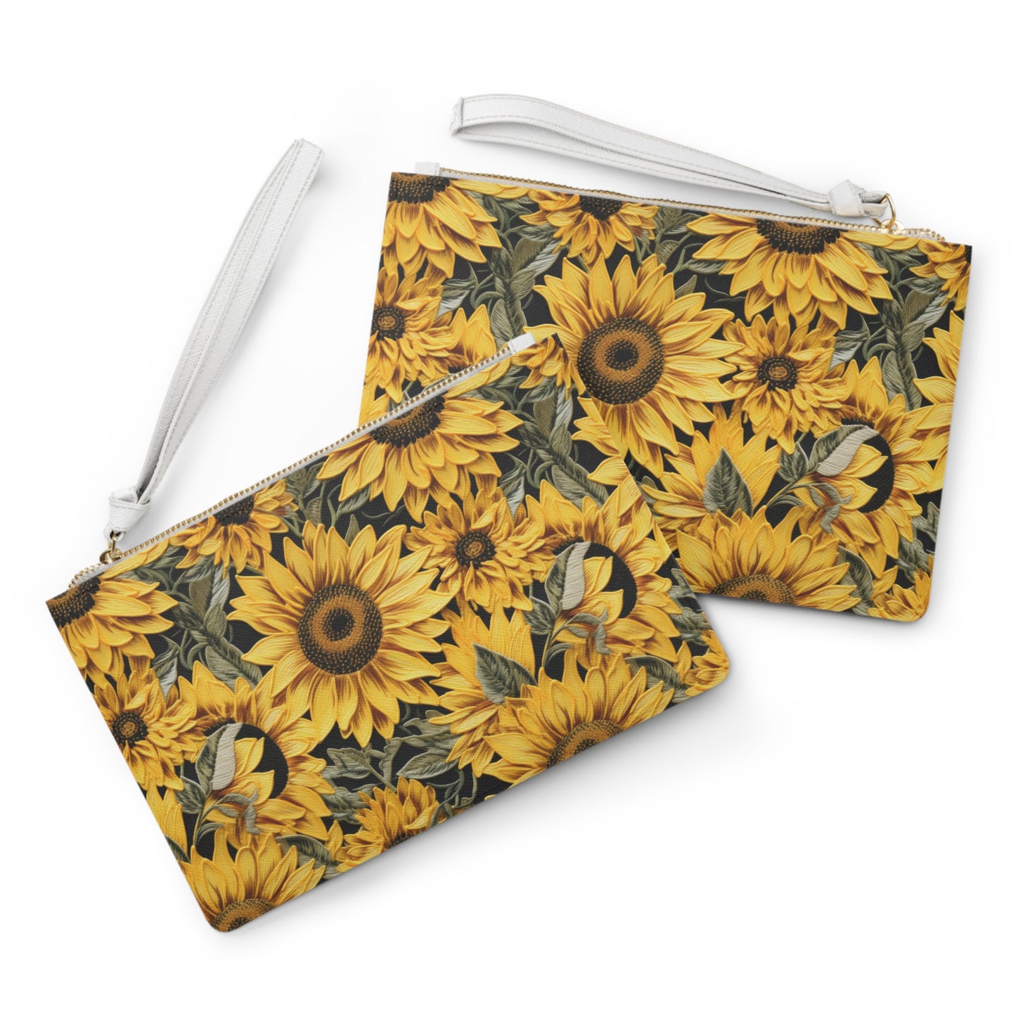 Embroidery Style Sunflower Clutch Bag