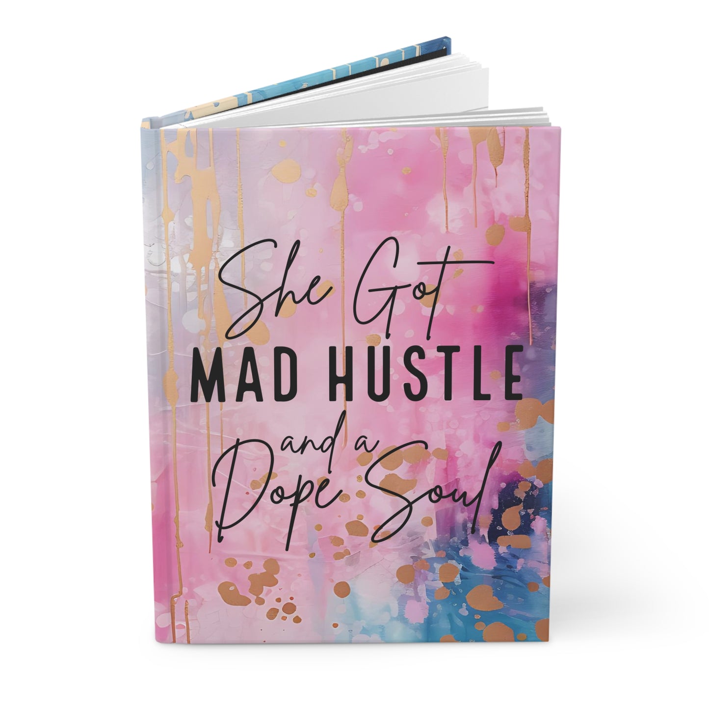 Mad Hustle Trendy Motivational Paint Style Hardcover Journal