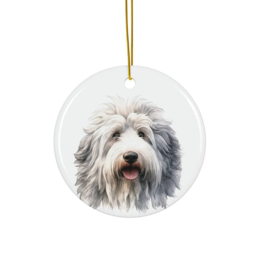 Old English Sheepdog Ceramic Ornament