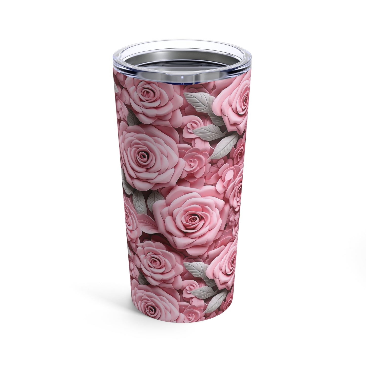 Pink 3D Rose Tumbler 20oz Flower Tumbler