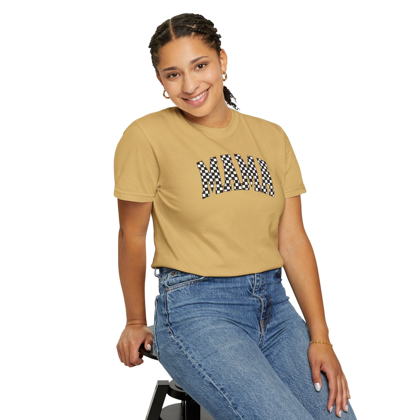 Checkered Mama Unisex T-shirt, Mother's Day Gift, Mom Life Shirt, Family Plaid Tee, Birthday Present for Mom, Gender-Neutral Shirt