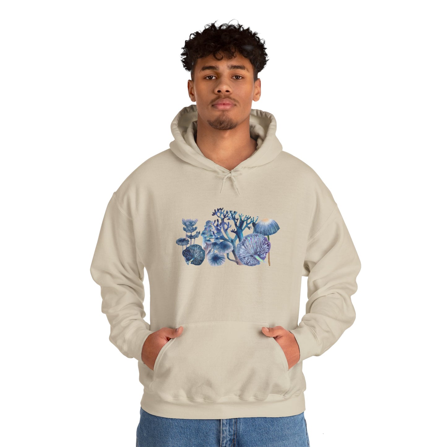 Blue Watercolor Mushroom Heavy Blend Sweatshirt