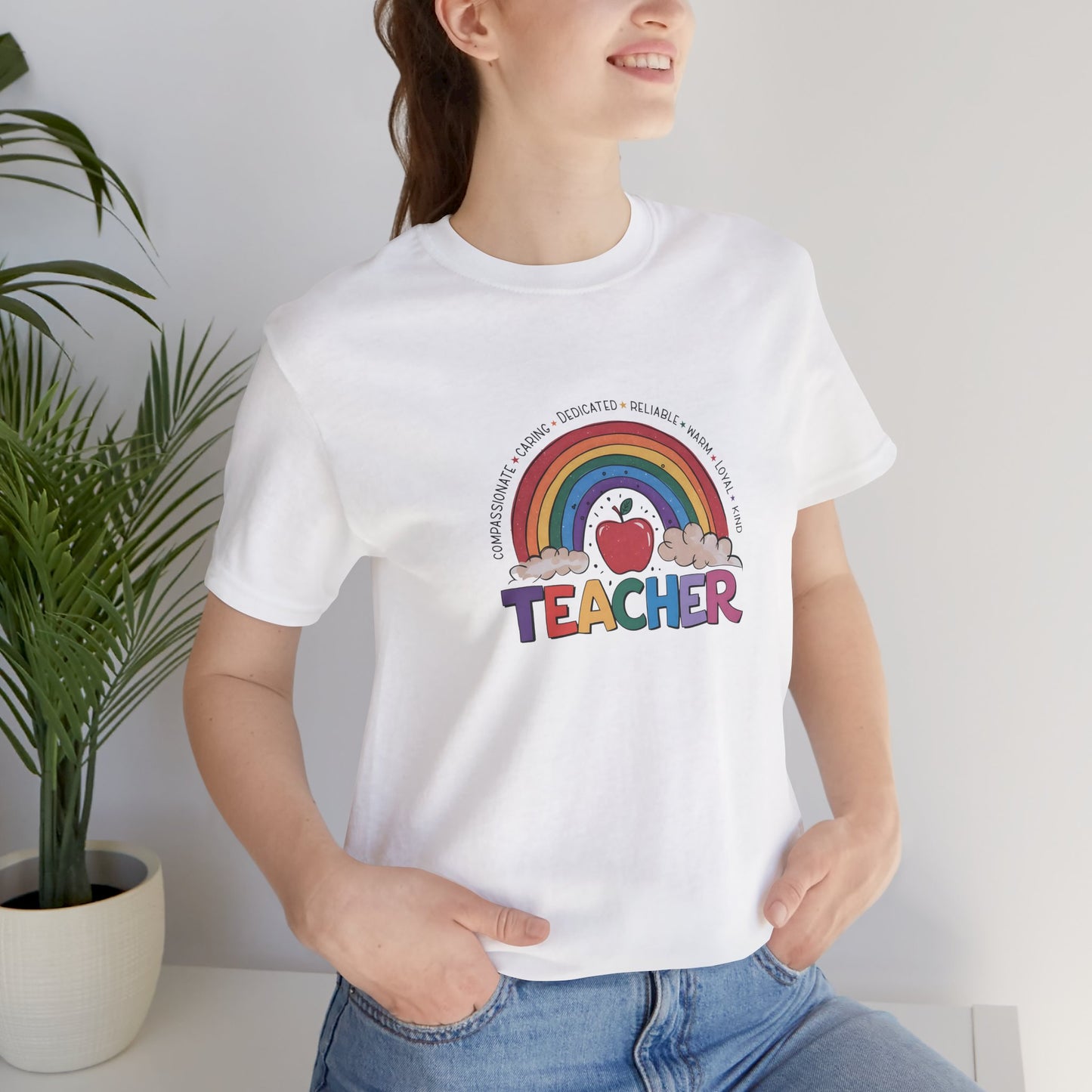 Teacher Rainbow Unisex Tee, Teacher Shirt, School Top, Teacher Tshirt, Teacher Gift