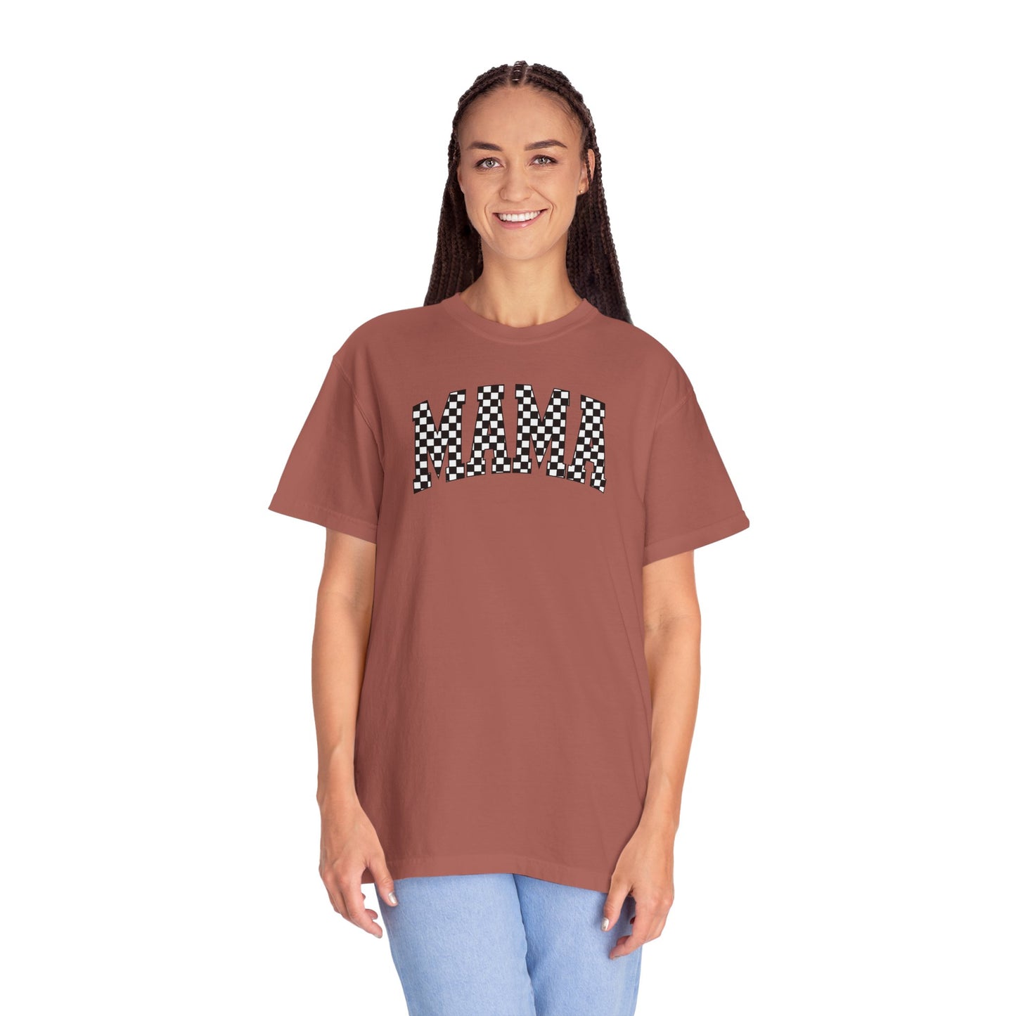 Checkered Mama Unisex T-shirt, Mother's Day Gift, Mom Life Shirt, Family Plaid Tee, Birthday Present for Mom, Gender-Neutral Shirt