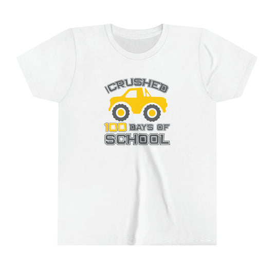 100 Days of School Youth Short Sleeve Tee School Shirt Truck Shirt Kids Shirt