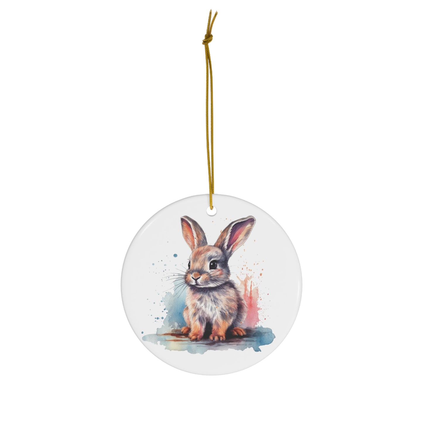 Bunny Ceramic Ornament Christmas Gift Cute Rabbit Ornament Bunny Ornament Cute Bunny Pastel Christmas Ornament