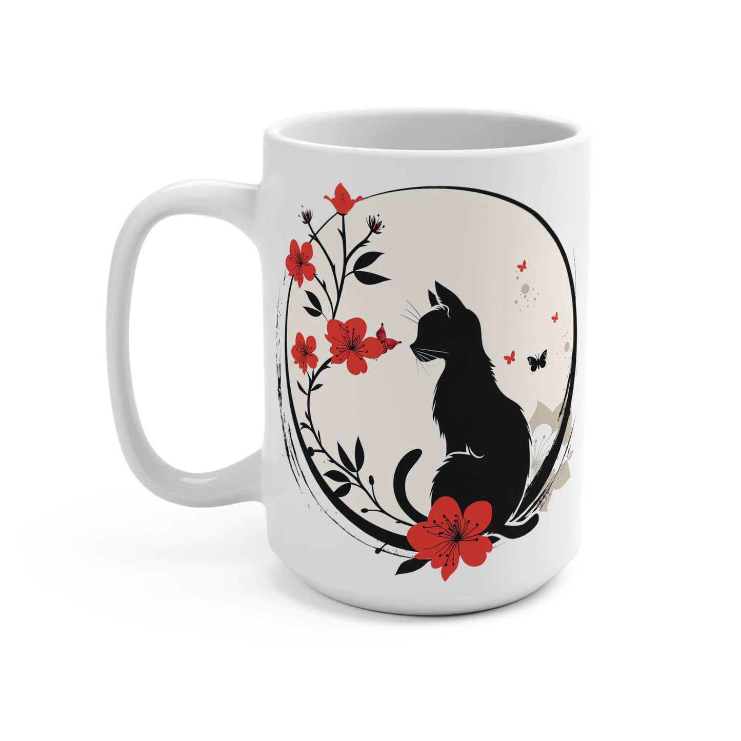 Black Cat and the Moon Mug 15oz