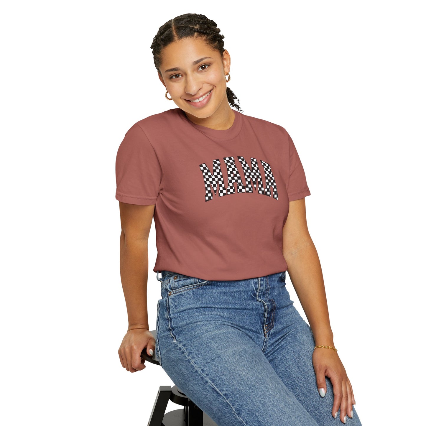 Checkered Mama Unisex T-shirt, Mother's Day Gift, Mom Life Shirt, Family Plaid Tee, Birthday Present for Mom, Gender-Neutral Shirt