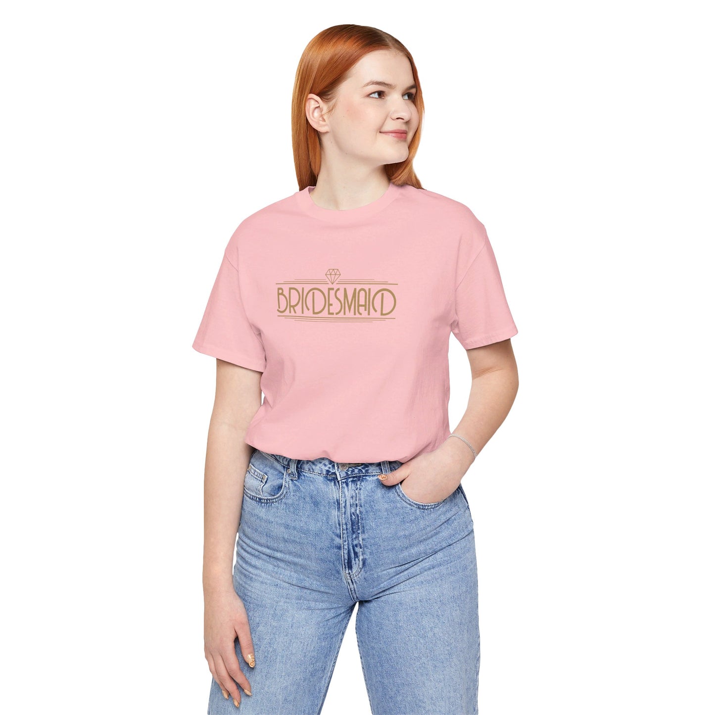 Bridesmaid Art Deco Unisex Jersey Short Sleeve Tee Bachelorette Party Shirt