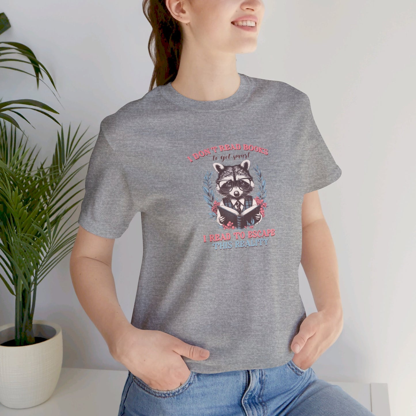 Read To Escape Book Shirt Unisex Jersey Short Sleeve Tee Racoon Shirt Funny Shirt