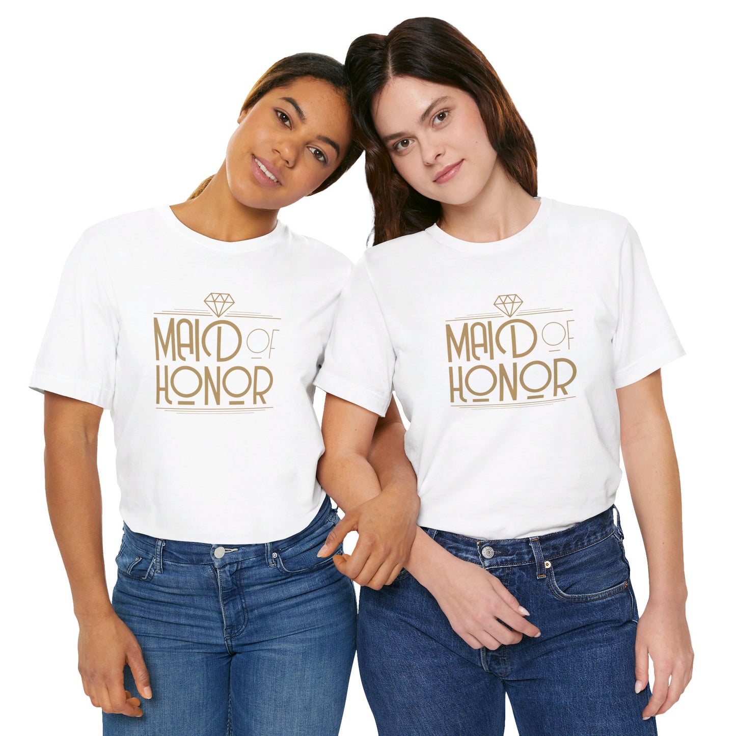 Maid of Honor Art Deco Unisex Jersey Short Sleeve Tee Bachelorette Party Shirt