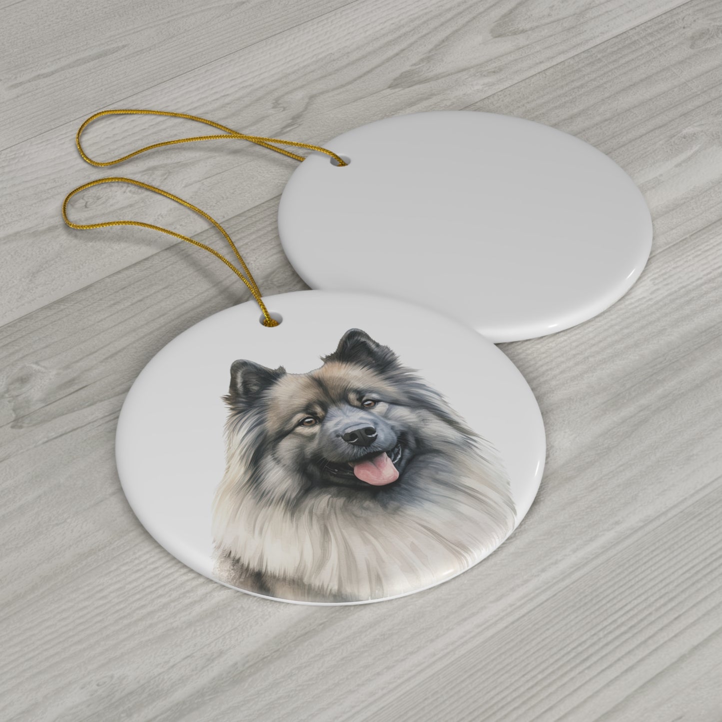 Keeshond Ceramic Ornament