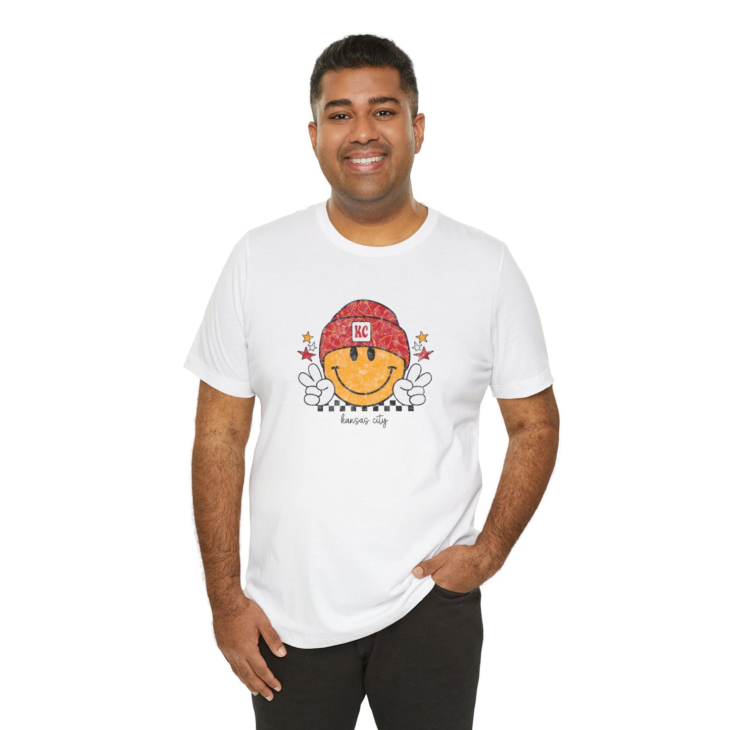 Kansas City Retro Style Smiley Unisex Jersey Short Sleeve Tee T-Shirt