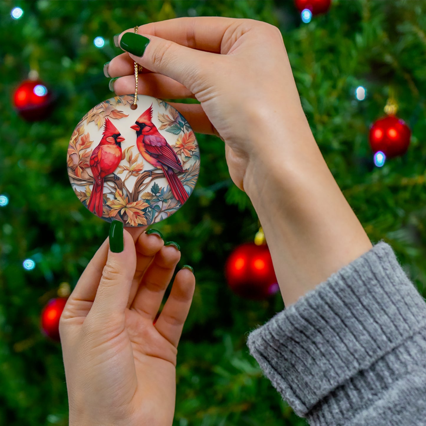 Cardinals Ceramic Ornament