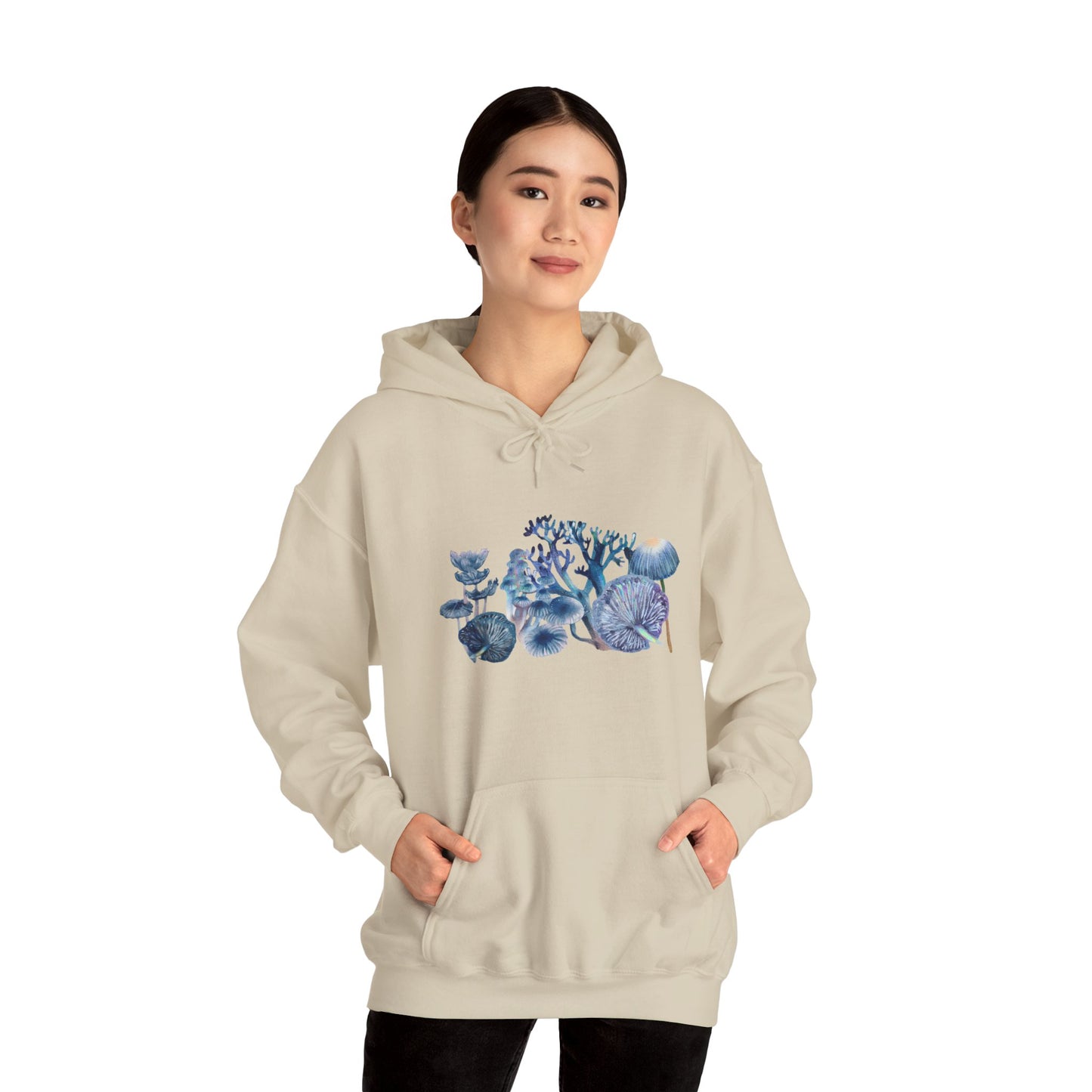 Blue Watercolor Mushroom Heavy Blend Sweatshirt