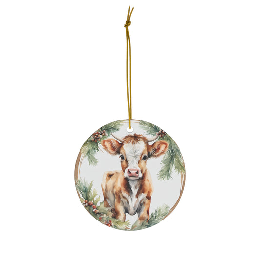 Cow Ceramic Ornament