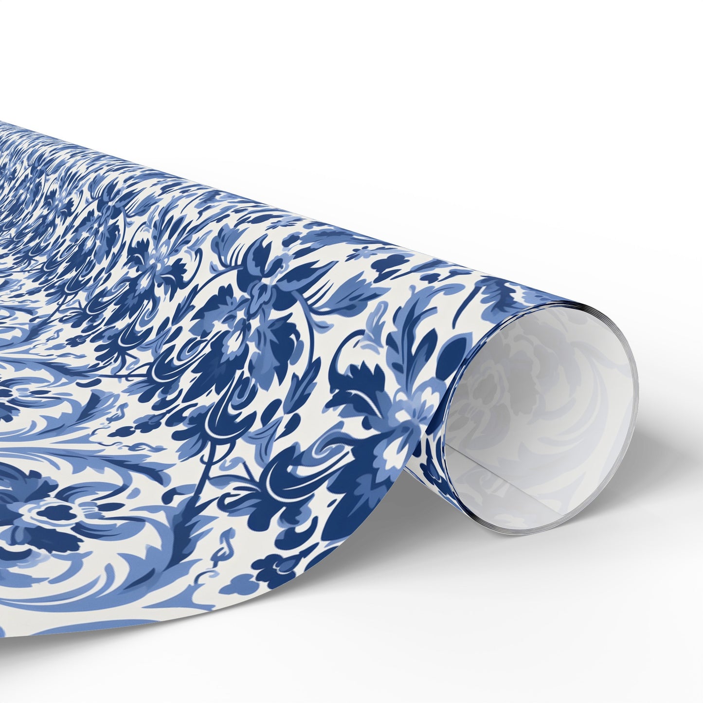 Blue Damask Wrapping Paper