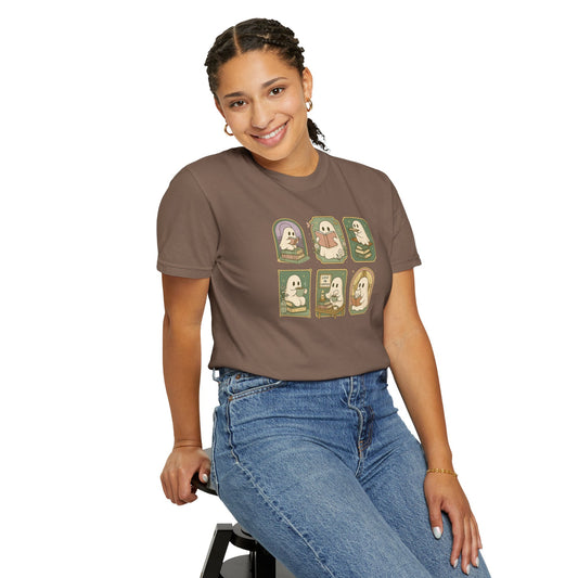 Ghostly Bookish T-Shirt with Cute Frames Design