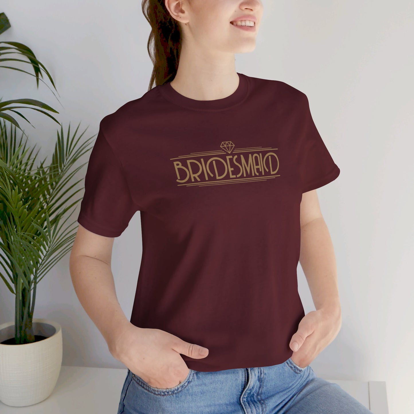 Bridesmaid Art Deco Unisex Jersey Short Sleeve Tee Bachelorette Party Shirt