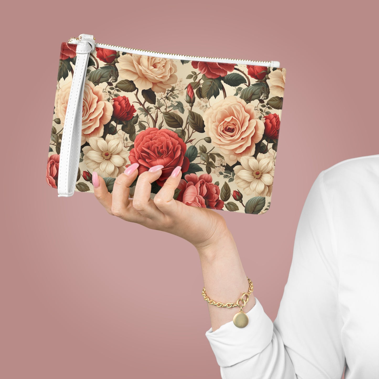 Retro Rose Clutch Bag