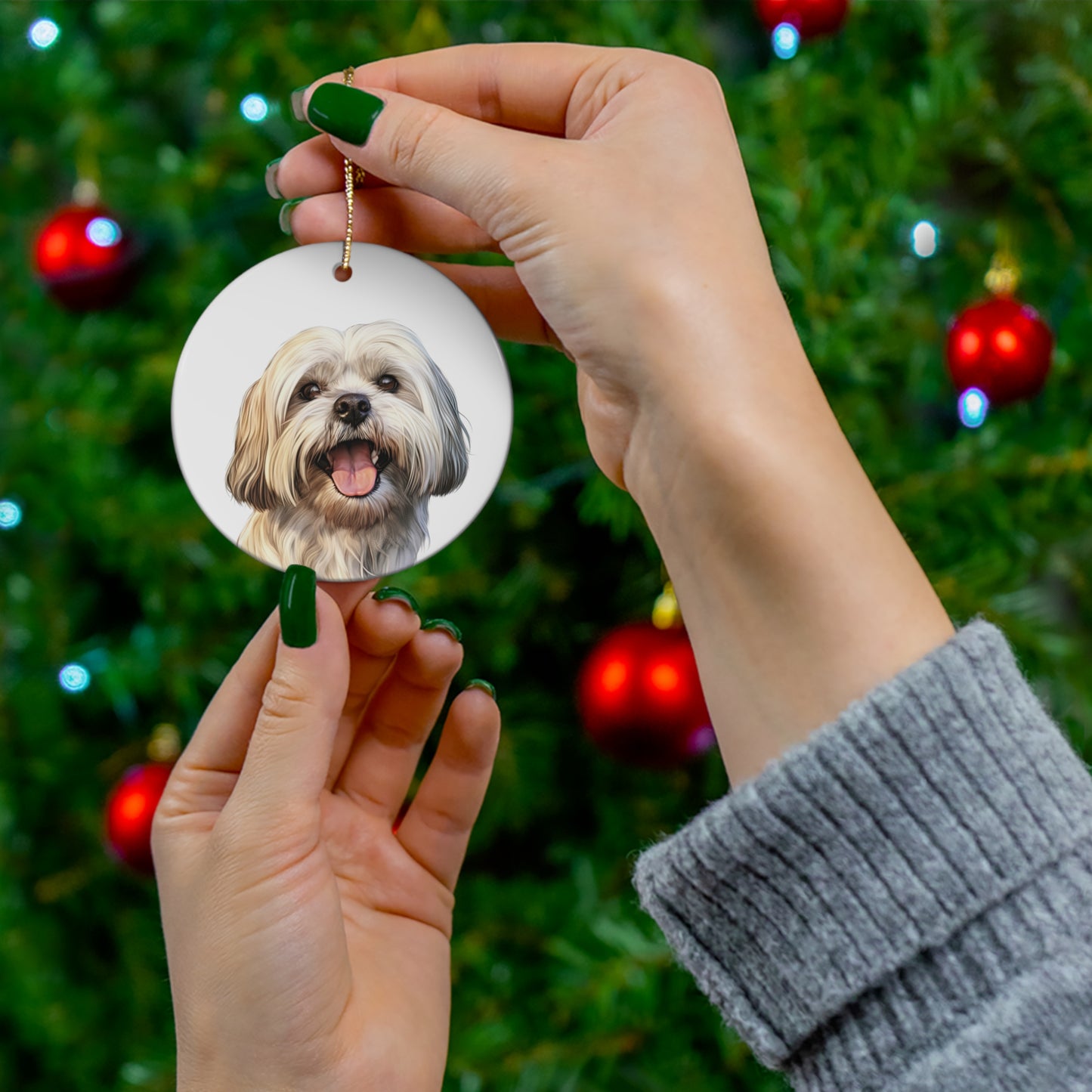 Lhasa Apso Ceramic Ornament