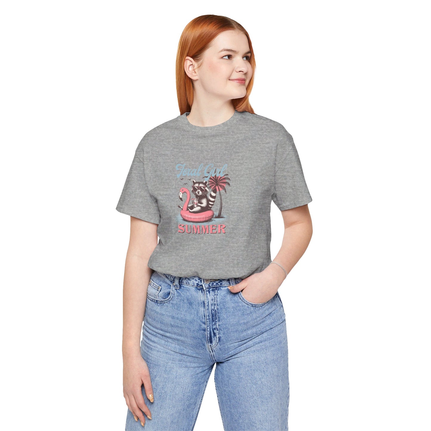 Feral Girl Summer Unisex Jersey Short Sleeve Tee Raccoon Shirt