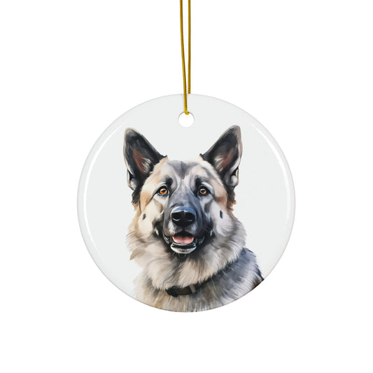 Norwegian Elkhound Ceramic Ornament