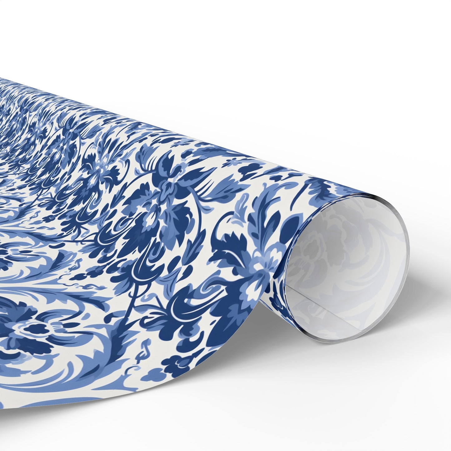 Blue Damask Wrapping Paper