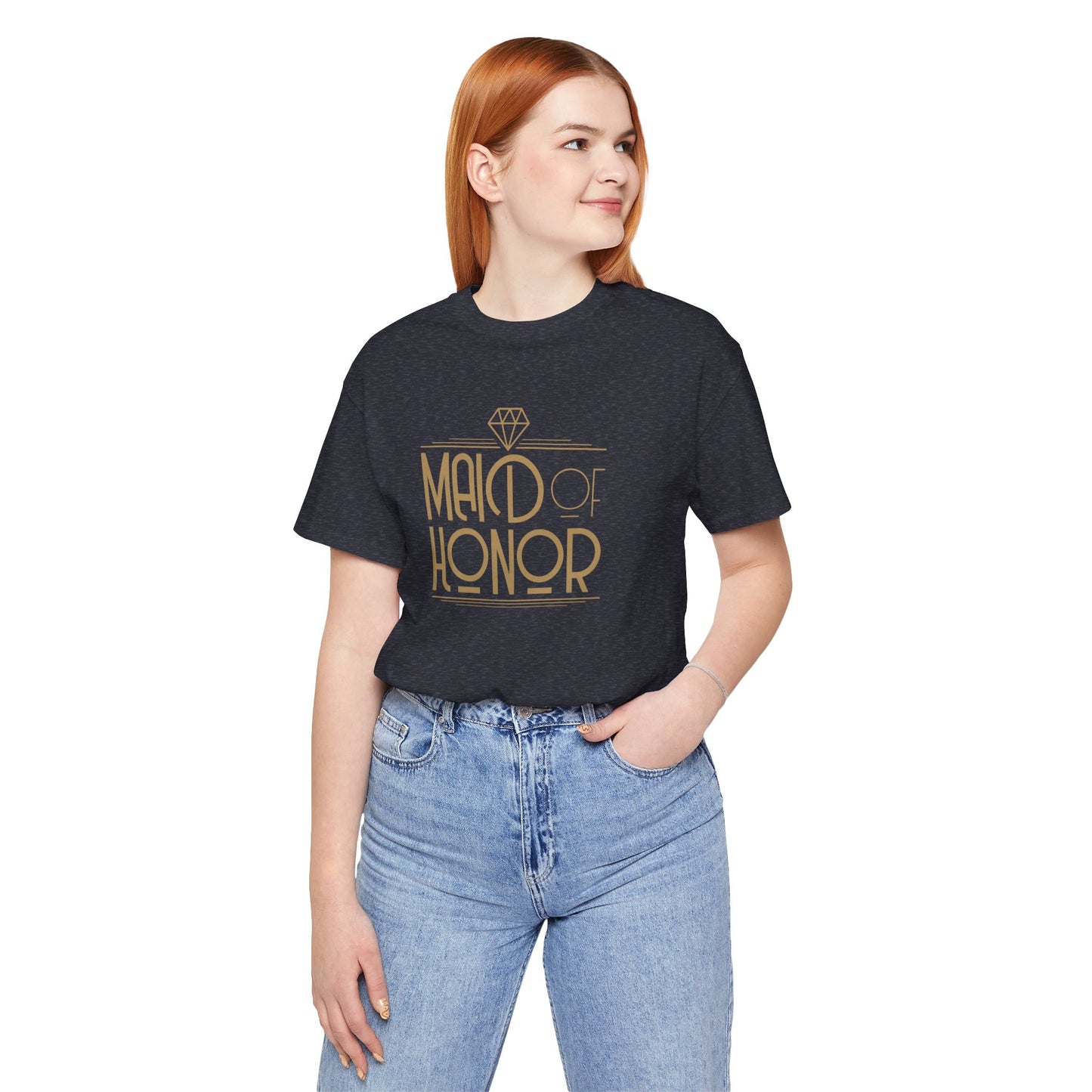 Maid of Honor Art Deco Unisex Jersey Short Sleeve Tee Bachelorette Party Shirt