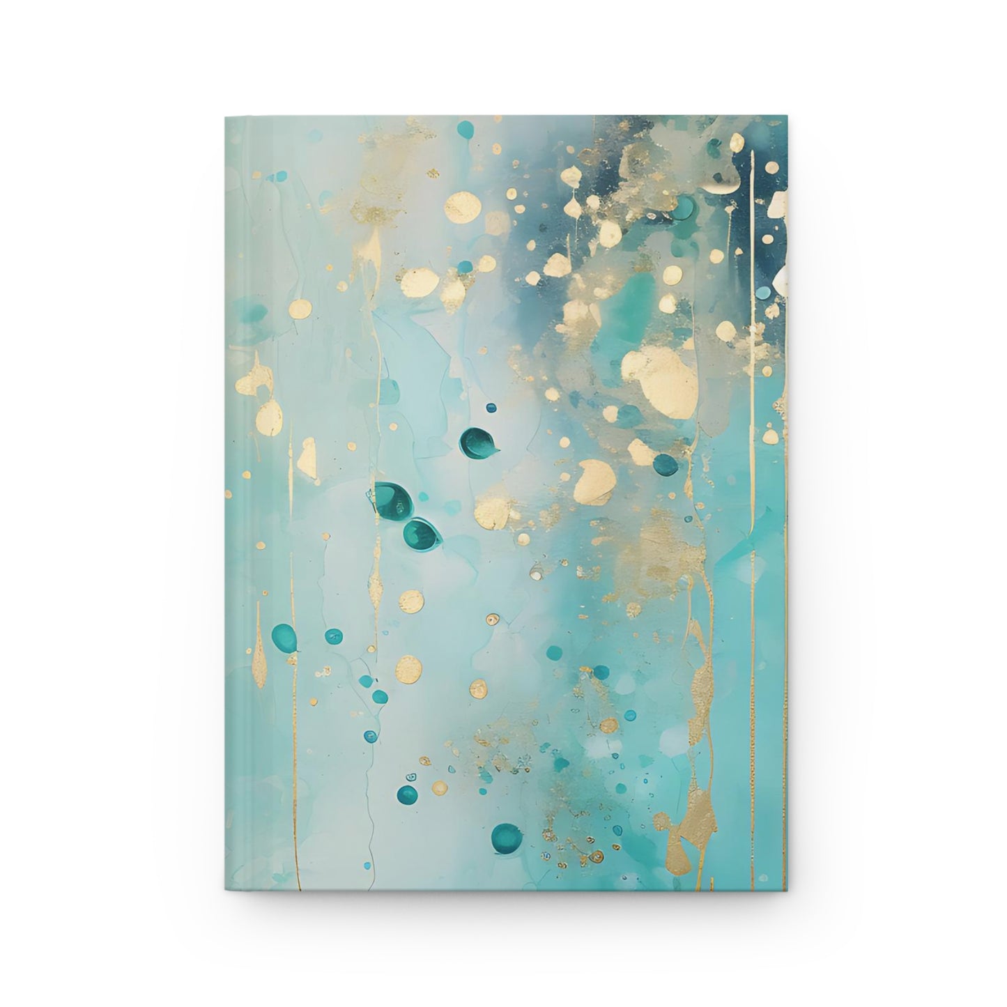 Teal and Gold Paint Style Hardcover Journal Notebook