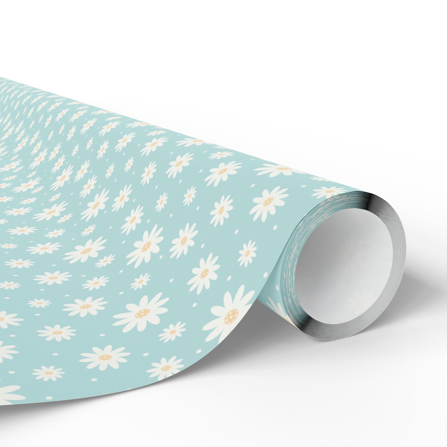 Blue Daisy Floral Wrapping Paper