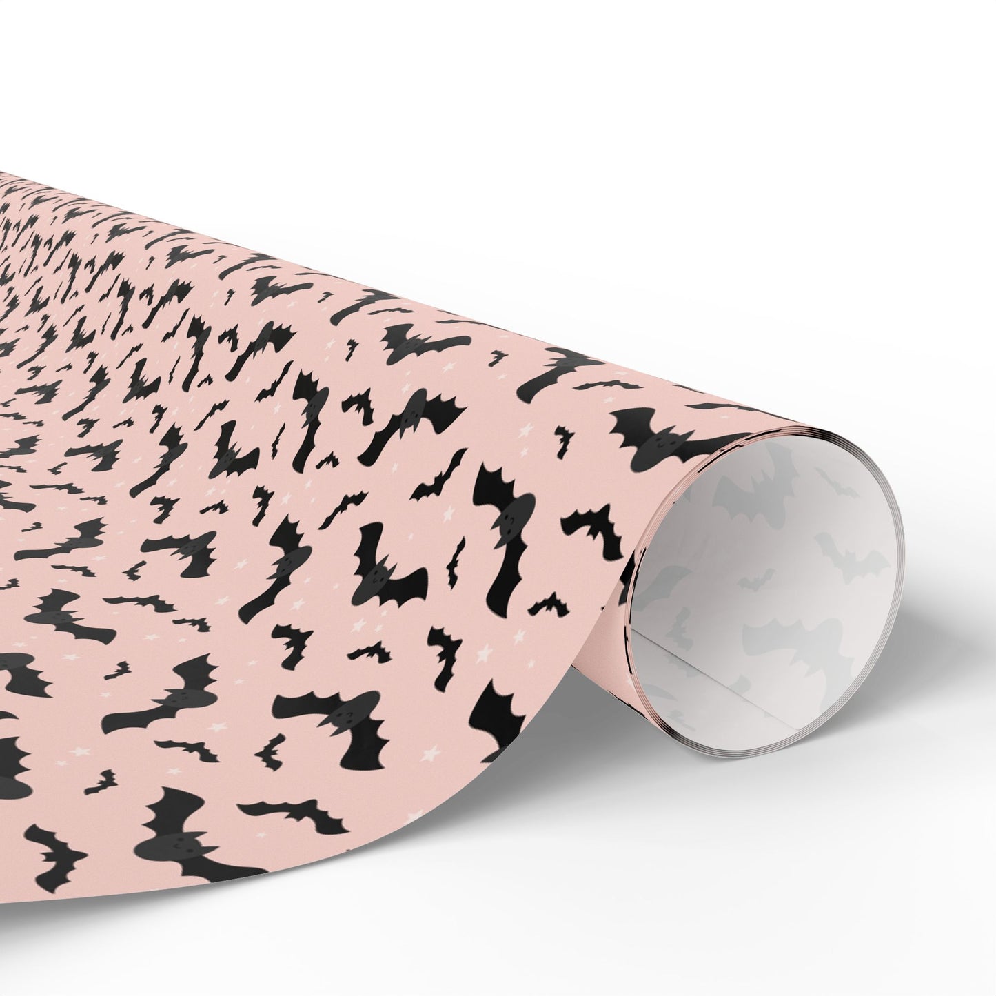 Wrapping Paper - Cute Bat with Pastel Pink Background - Halloween Spooky Gift Wrap