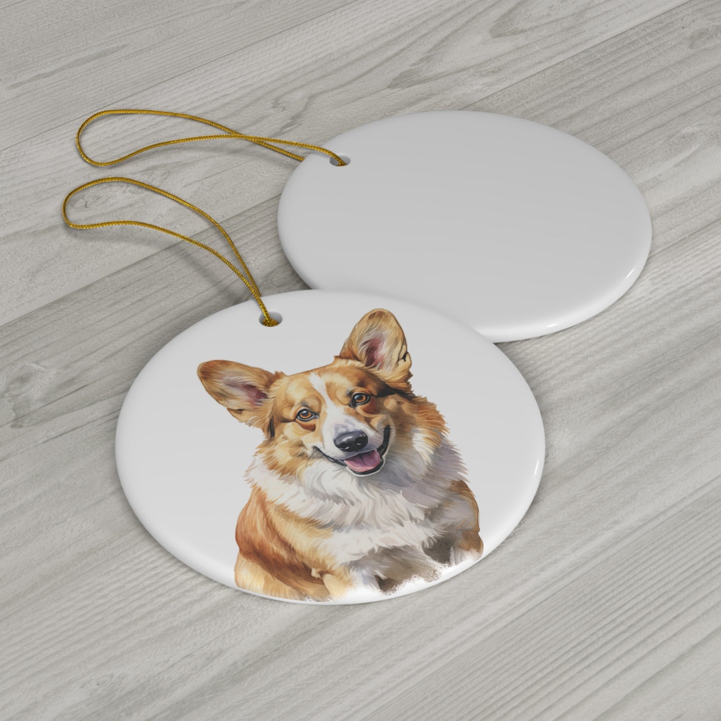 Pembroke Welsh Corgi Ceramic Ornament