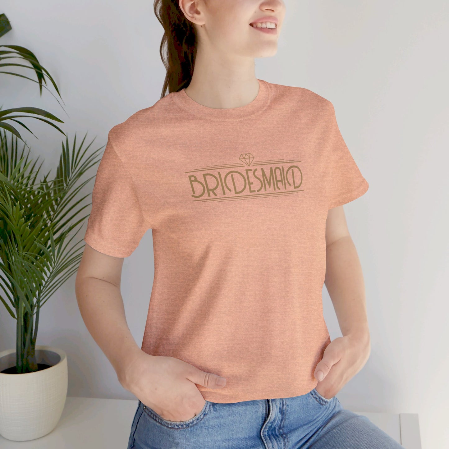 Bridesmaid Art Deco Unisex Jersey Short Sleeve Tee Bachelorette Party Shirt