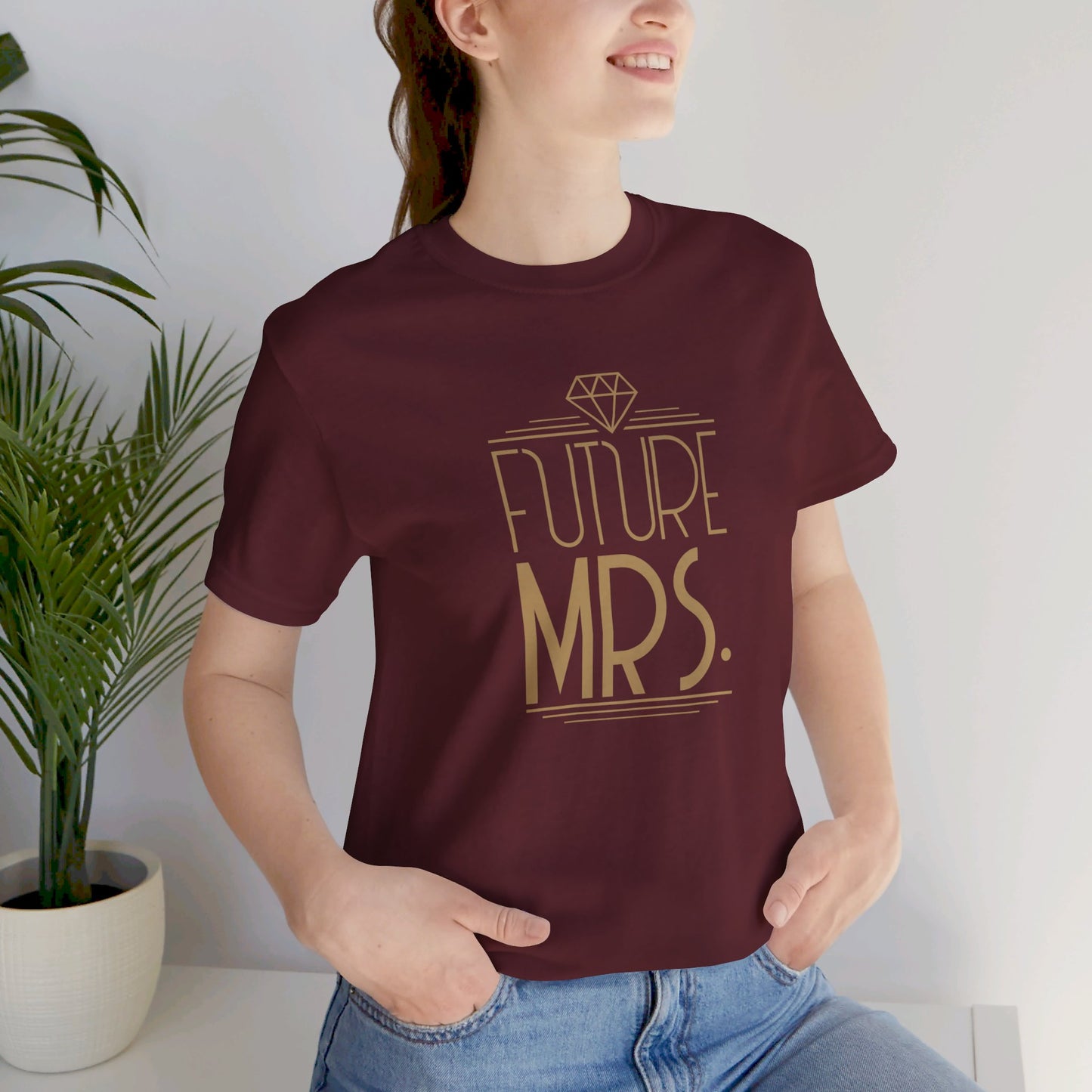 Future Mrs Art Deco Unisex Jersey Short Sleeve Tee Bachelorette Party Shirt