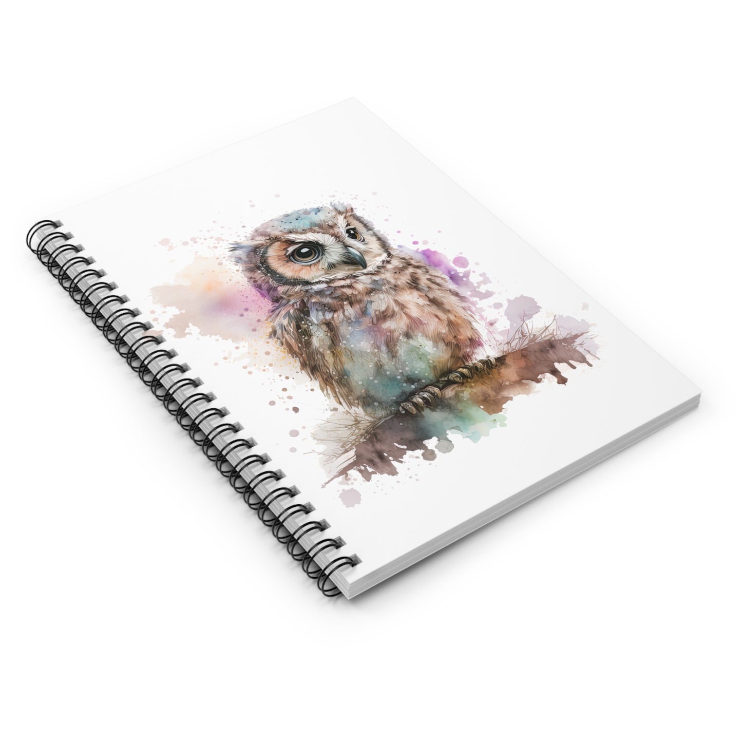 Watercolor Owlet Spiral Notebook - Ruled Line