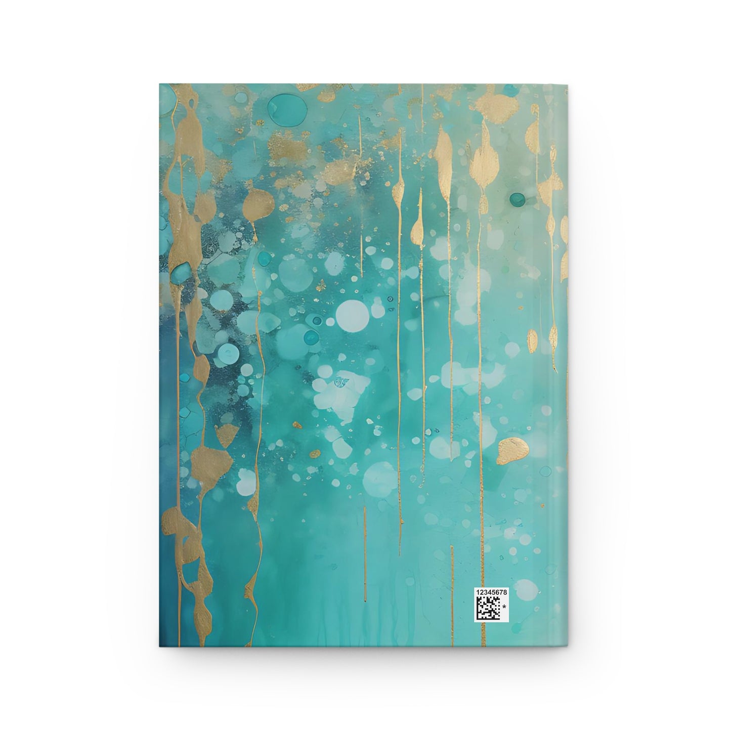 Teal and Gold Paint Style Hardcover Journal Notebook